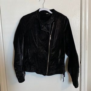 Black free people suede coat